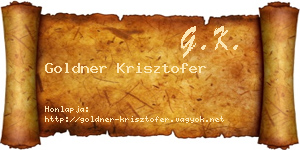 Goldner Krisztofer névjegykártya
